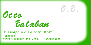 otto balaban business card